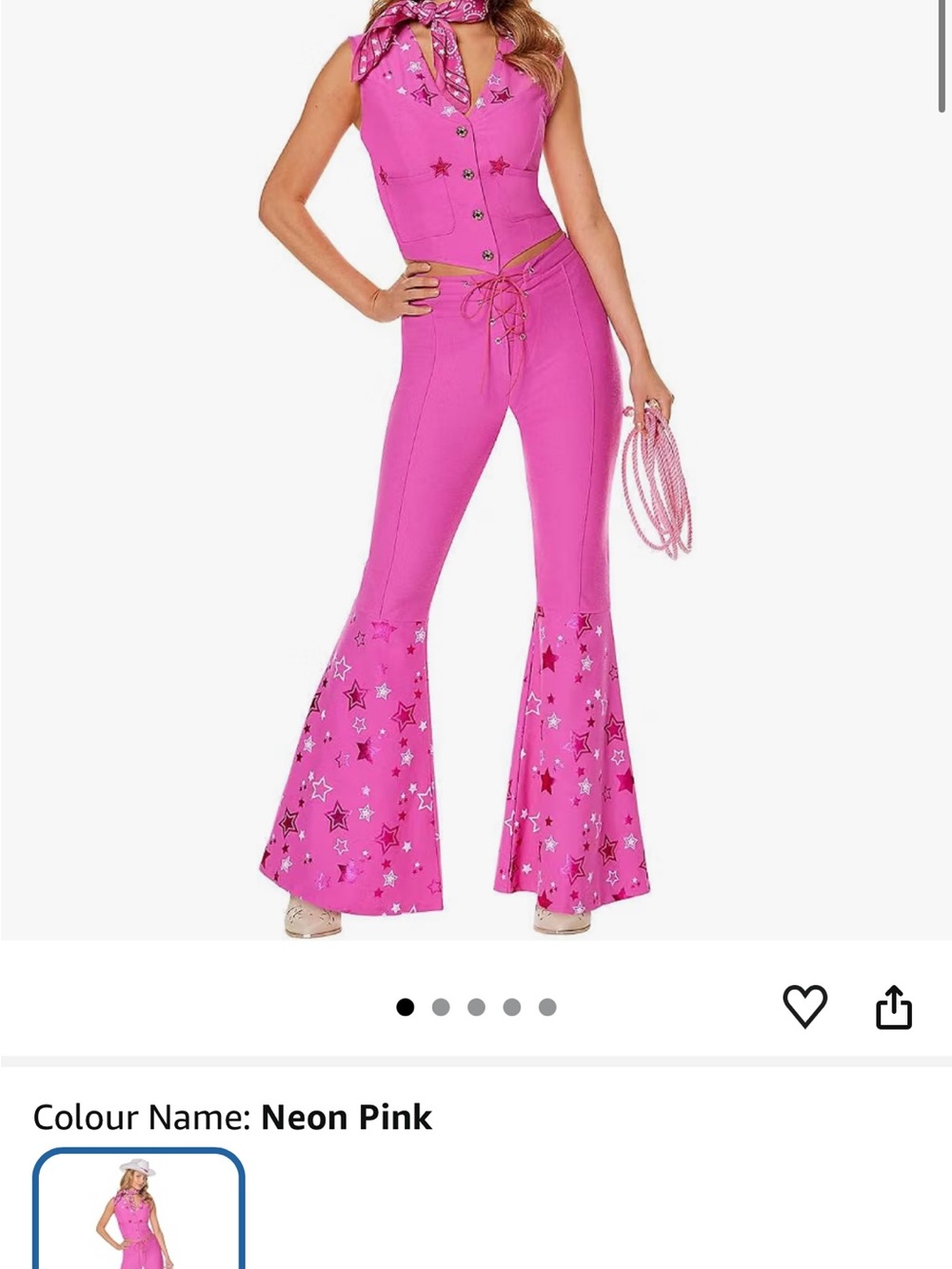 Spirit Neon Pink Star-Print Flare Jumpsuit